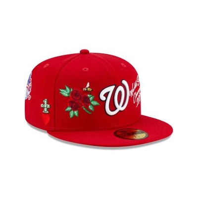 Red Washington Nationals Hat - New Era MLB Icon 59FIFTY Fitted Caps USA5379416